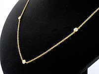 Gouden halscollier met natuurlijke diamanten - afbeelding 4 van  8