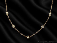 Gouden halscollier met natuurlijke diamanten - afbeelding 8 van  8