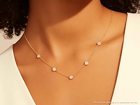 Gouden halscollier met natuurlijke diamanten - afbeelding 2 van  9