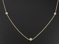 Gouden halscollier met natuurlijke diamanten - afbeelding 1 van  9