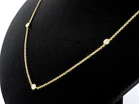 Gouden halscollier met natuurlijke diamanten - afbeelding 3 van  9