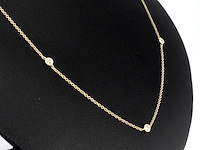 Gouden halscollier met natuurlijke diamanten - afbeelding 4 van  9