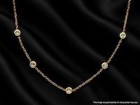 Gouden halscollier met natuurlijke diamanten - afbeelding 7 van  9