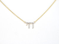 Gouden halsketting met diamanten 'chai'