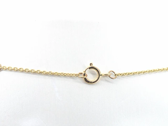 Gouden halsketting met diamanten 'chai' - afbeelding 5 van  7