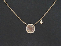 Gouden halsketting met diamanten - afbeelding 1 van  8