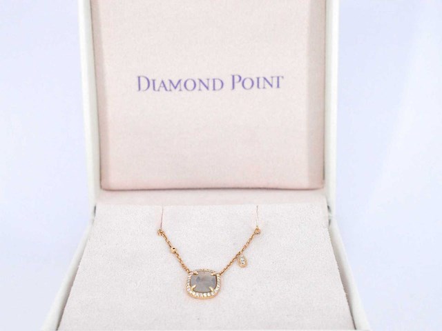 Gouden halsketting met diamanten - afbeelding 2 van  8