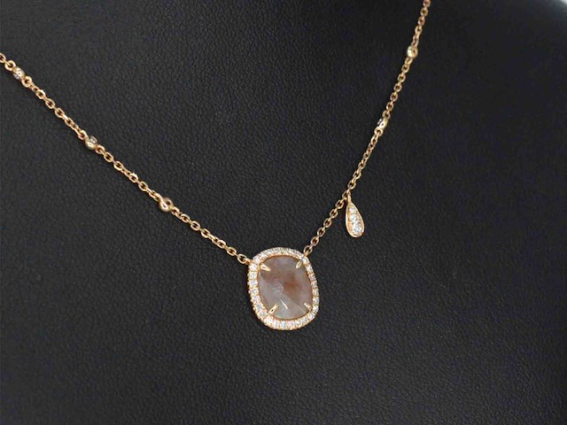 Gouden halsketting met diamanten - afbeelding 5 van  8
