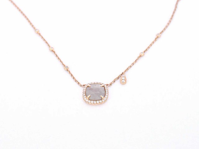 Gouden halsketting met diamanten - afbeelding 7 van  8