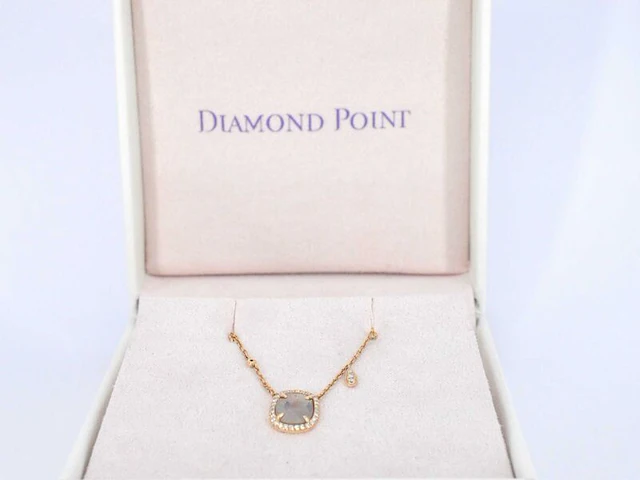 Gouden halsketting met diamanten - afbeelding 2 van  9