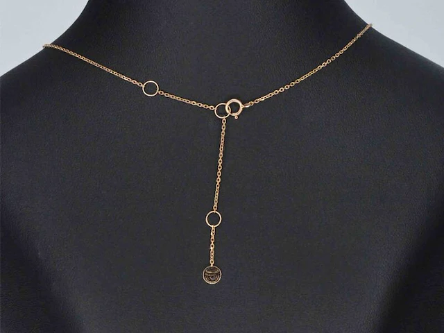 Gouden halsketting met diamanten - afbeelding 5 van  9