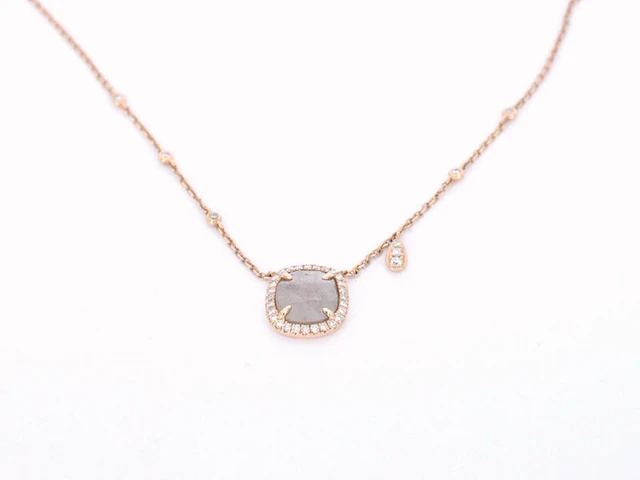 Gouden halsketting met diamanten - afbeelding 6 van  9