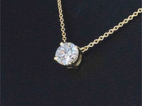 Gouden halsketting met een briljant geslepen diamant van 0.50 carat - afbeelding 1 van  8
