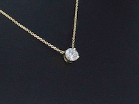 Gouden halsketting met een briljant geslepen diamant van 0.50 carat - afbeelding 4 van  8