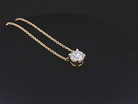 Gouden halsketting met een briljant geslepen diamant van 0.50 carat - afbeelding 7 van  8