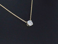Gouden halsketting met een briljant geslepen diamant van 0.50 carat - afbeelding 3 van  9