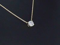 Gouden halsketting met een briljant geslepen diamant van 0.50 carat - afbeelding 3 van  9