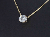 Gouden halsketting met een briljant geslepen diamant van 1.00 carat - afbeelding 1 van  6