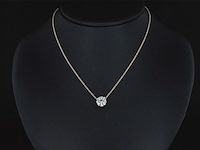 Gouden halsketting met een briljant geslepen diamant van 1.00 carat - afbeelding 2 van  6