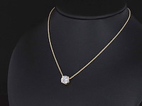 Gouden halsketting met een briljant geslepen diamant van 1.00 carat - afbeelding 3 van  6
