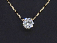 Gouden halsketting met een briljant geslepen diamant van 1.00 carat - afbeelding 4 van  6
