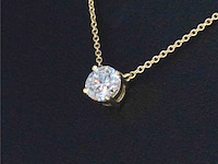 Gouden halsketting met een briljant geslepen natuurlijke diamant van 0.50 carat