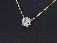 Gouden halsketting met een briljant geslepen natuurlijke diamant van 1.00 carat