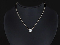 Gouden halsketting met een briljant geslepen natuurlijke diamant van 1.00 carat - afbeelding 2 van  8