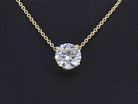 Gouden halsketting met een briljant geslepen natuurlijke diamant van 1.00 carat - afbeelding 4 van  8