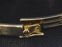 Gouden hand gemaakte armband met roos geslepen diamanten en emaille, zeer vintage - afbeelding 7 van  8