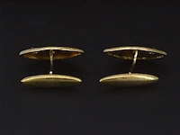 Gouden handgemaakte manchetknopen met diamanten - afbeelding 5 van  5