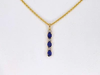 Gouden hanger diamant saffier - afbeelding 2 van  6
