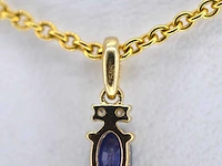 Gouden hanger diamant saffier - afbeelding 6 van  6