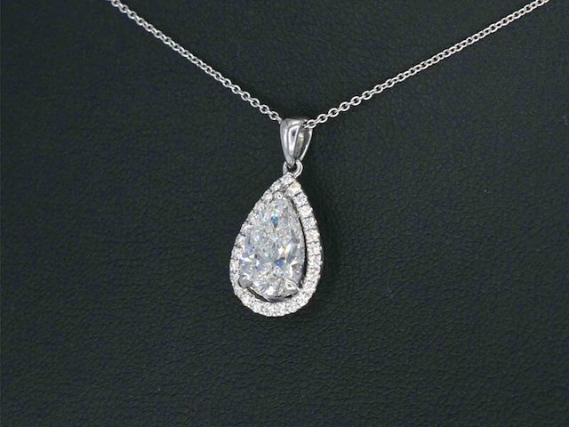 Gouden hanger in peer vorm met diamant 2.01 carat, excl. ketting - afbeelding 6 van  10