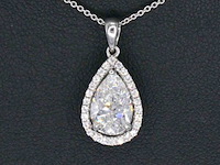Gouden hanger in peer vorm met diamant 2.01 carat, excl. ketting - afbeelding 1 van  10