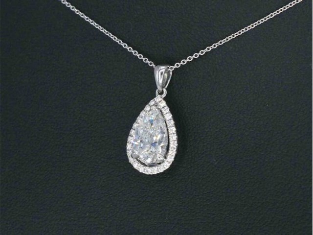 Gouden hanger in peer vorm met diamant 2.01 carat, excl. ketting - afbeelding 6 van  10