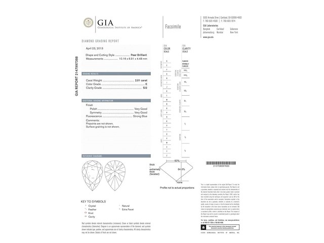 Gouden hanger in peer vorm met diamant 2.01 carat, excl. ketting - afbeelding 9 van  10
