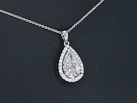 Gouden hanger in peer vorm met diamant 2.01 carat, excl. ketting - afbeelding 4 van  10