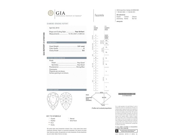 Gouden hanger in peer vorm met diamant 2.01 carat, excl. ketting - afbeelding 9 van  10