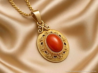 Gouden hanger met bloedkoraal, excl. ketting - afbeelding 11 van  11