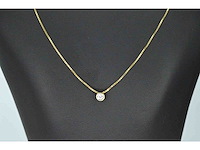 Gouden hanger met briljant geslepen diamant - afbeelding 2 van  6