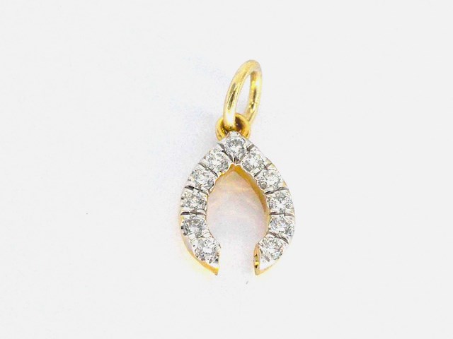 Gouden hanger met briljant geslepen diamanten, excl. ketting - afbeelding 1 van  9