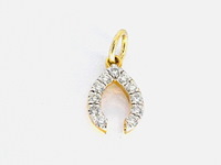 Gouden hanger met briljant geslepen diamanten, excl. ketting - afbeelding 1 van  9