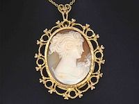 Gouden hanger met camee, excl. ketting