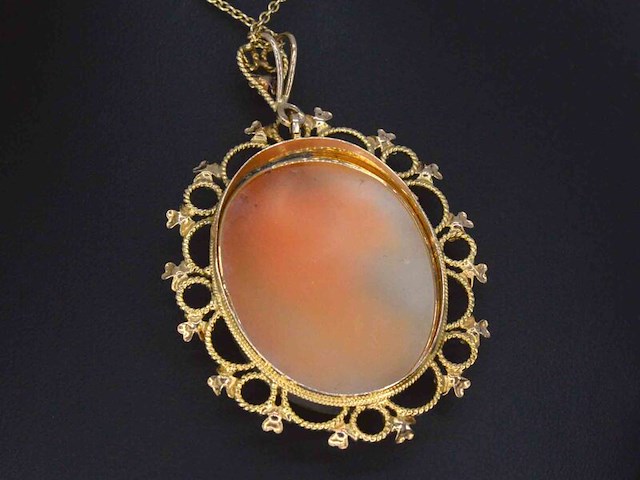 Gouden hanger met camee, excl. ketting - afbeelding 4 van  4