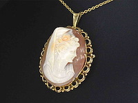 Gouden hanger met camee - afbeelding 1 van  6