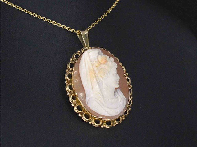 Gouden hanger met camee - afbeelding 4 van  6