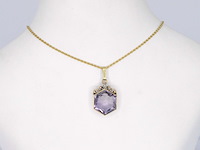 Gouden hanger met diamant en edelsteen, excl. ketting - afbeelding 2 van  9