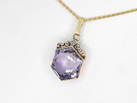 Gouden hanger met diamant en edelsteen, excl. ketting - afbeelding 3 van  9