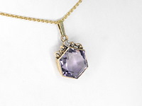 Gouden hanger met diamant en edelsteen, excl. ketting - afbeelding 4 van  9